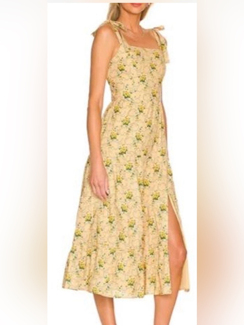 Anthropologie Paige Tie-Strap Floral Midi Dress Size Small